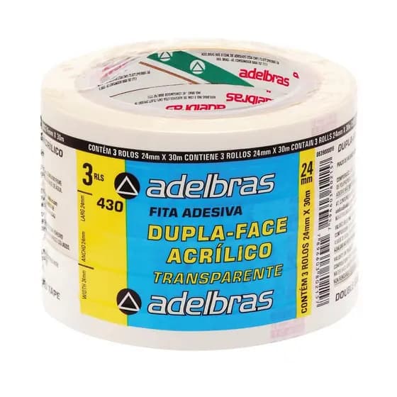 Fita Dupla Face Adelbras PP 24X30 C/ 3