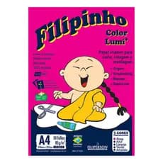Papel Criativo Filipinho Color Lumi A4 85g 8 Cores 50 Folhas