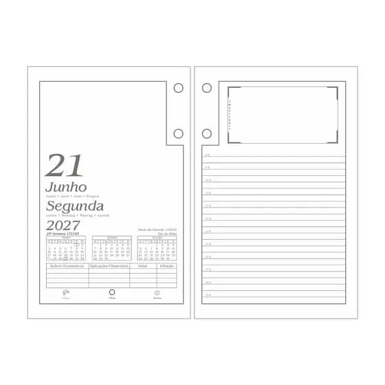Refil Calendário de Mesa 2027 Redoma R501
