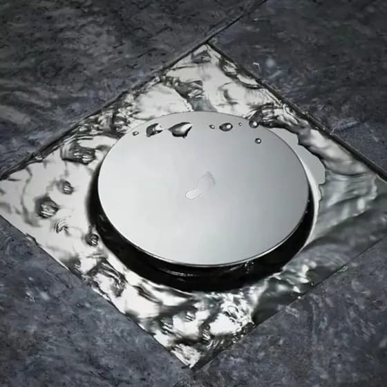 Ralo Click Inteligente 15x15 Cm Quadrado Redondo Inox Cromado - Veda Cheiro Banheiro Casa Cozinha
