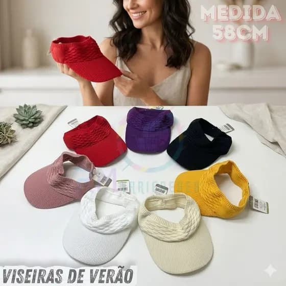 Chapéu boné Viseira Feminina Esportiva Aba Longa Respirável Ajustável para Praia e Caminhada Cores