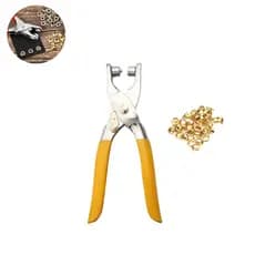 Alicate Aplicador Para Colocar Ilhos Manual + 100 Ilhoses
