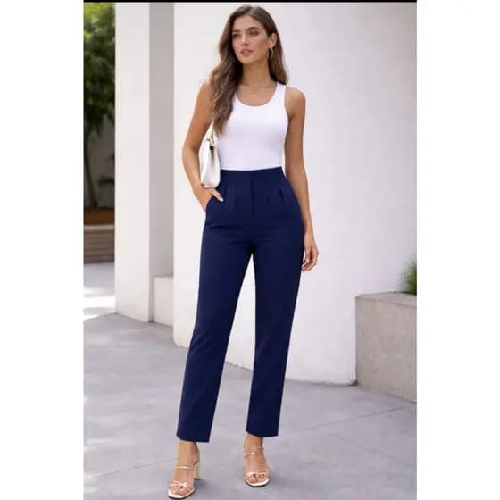 Calça feminina social alfaiataria skynny