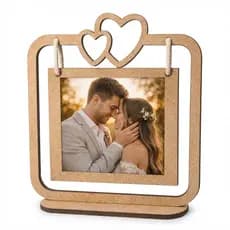 Kit Porta Retrato em MDF 13x15cm Mdf Cru Foto Família Lembrancinha Casamento