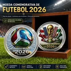 Moeda Comemorativa De Futebol Da Copa Do Mundo 2026 , Metal Colecionável Com Suporte E Cápsula