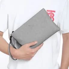 Moneybag De Couro Masculino Macio PU Bolsa Envelope Carteira Porta Cartões Grandes Lazer De Negócios