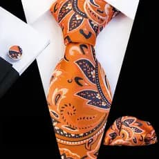 Conjunto De Gravata Paisley Masculino Lenço Bolso Abotoaduras Quadradas Acessórios Formais De Casamento De Negócios