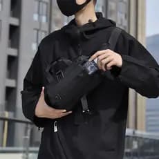 Cintura Impermeável Masculina Bolsa Esportes Ao Ar Livre Multifuncional Peito Crossbody Pack Moda