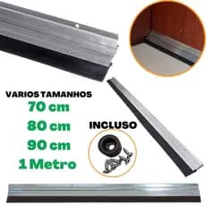 Kit 2 Rodos Vedantes para Porta em Alumínio Reforçado Anti Poeira, Insetos 70cm 80cm 90cm 100cm