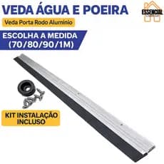 Veda Porta Alumínio Reforçado com EVA Rodo Vedante 70cm 80cm 90cm Anti Poeira Insetos Ruído