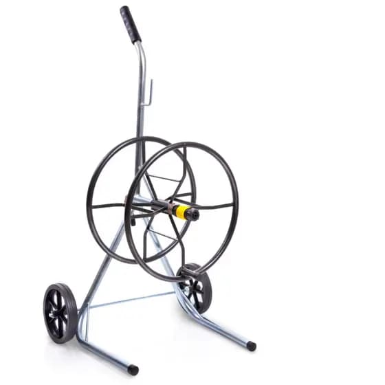 Carrinho Enrolador Mangueira 50 Metros Metal Rodas Jardim Resistente