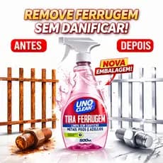 Tira Ferrugem Uno Clean 500Ml Profissional Inox Metal Azulejo Rejunte Piso Oxidacao Ferragens
