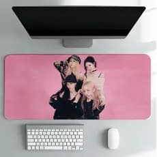 Mouse Pad Grande Mesa Kpop Feminino Rosa Deskmat Extra Grande Antiderrapante Premium