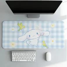 Mouse Pad Cinamoroll Azul Fofo Helo Kty Grande Mesa Deskmat Extra Grande Premium Qualidade