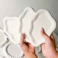 Kit 3 Bandejas Decorativas Aesthetic Expositor de Joias e Organização - Nuvem Orgânica
