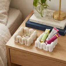 Kit 2 Bandejas Decorativas Aesthetic para Joias e Organização – Bandeja Organizadora Bubble/Ondas – Estilo Boho Chic