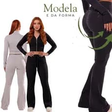 Calça Flare Feminina Poliamida Premium - Efeito Chapa Barriga e Modelo Bumbum