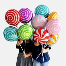 2023 Balão Redondo De Alumínio De 18 Polegadas Com Pirulito Para Decoração De Festa De Aniversário MO1F