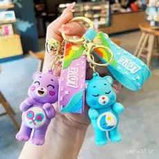 Arco-íris urso cuidado bonito chaveiro pingente bolsa 6VHT