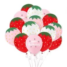 20Pcs Balões de Morango para o Primeiro Aniversário Sweet One Buquê de Balões Tema de Frutas de Verão para Crianças 8SJW