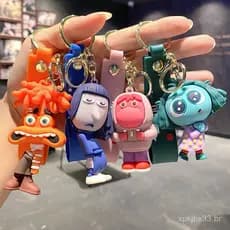 Novo INSIDE OUT 2 Alegria Tristeza Medo Inveja Raiva Ansiedade Tédio Embaraço Chaveiro de Desenho Animado Pingente de Ca