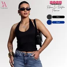 Cropped Costas Nua Frente Unica Moda Gringa Verão
