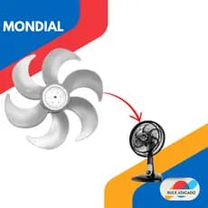 Hélice Do Ventilador Mondial De 30cm 6 Pás Prata Original
