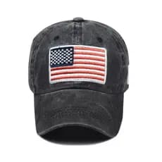 Boné de Beisebol Clássico Lavado e Desgastado com Monograma Bandeira Americana Acessórios de Moda de Algodão Boné DNQO
