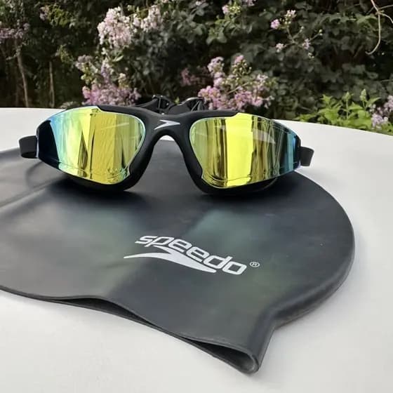 Óculos de natação genuínos Speedo quadro médio óculos de natação grande quadro anti-nevoeiro revestimento anti-reflexo ó