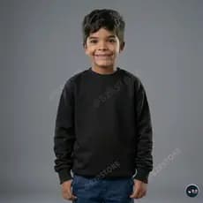 Moletom Infantil Gola Redonda Liso Unissex Blusa De Frio Menino Menina Confortável