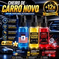 AROMATIZADOR DE CARRO CHEIRINHO DE CARRO PREMIUM KIT 3 PERFUMES DE ALTA FIXAÇÃO