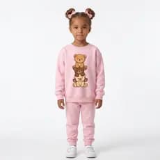 Moletom Infantil Casaco Menina Felpado Estampado 3 Ursinhos Agasalho Para o Inverno 2 ao 14