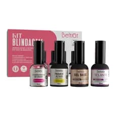 Kit Blindagem para Alongamento de Unhas em Gel Beltrat/ Desidrat, Primer, Gel Base, Selante