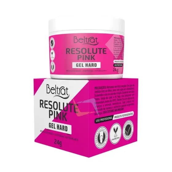 Gel Resolute Pink Beltrat 24g/ Alongamento de Unhas Artificiais