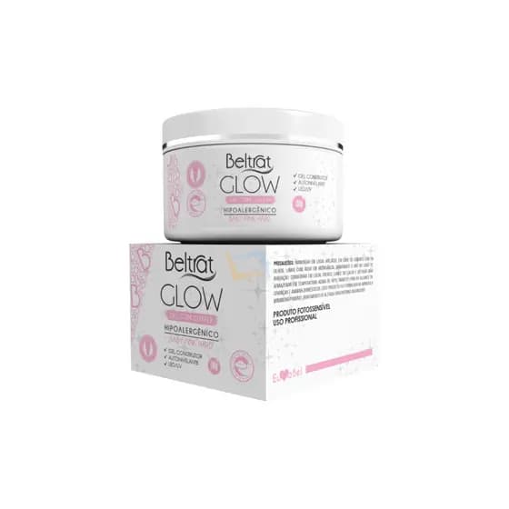 Gel Glow Glitter Baby Pink 30g Beltrat/ Alongamento de Unhas e Nail Art