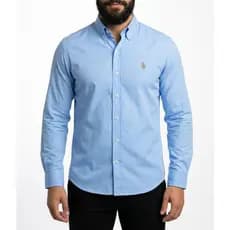 Camisa Oxford - Lisas - Custom Fit Masculina Camisa Social Casual Manga longa