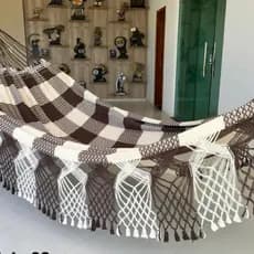 Rede De Descanso Luxo Para Varanda Em Algodão Macio e Resistente Rede de Casal Perfeita Para Decorar