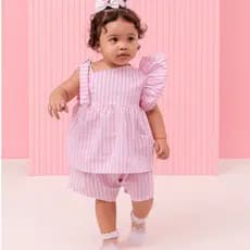 Conjunto Bebê Menina em Tricoline 100% Algodão 12 a 16 meses