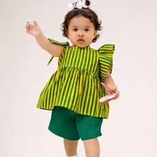 Conjunto Bebê Menina Brasil Copa do Mundo 1 ano a 2 anos