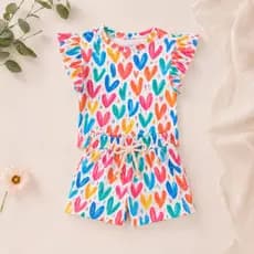 Conjunto Infantil Menina Confortavel Moda Infantil Estilosa Tecido Premium