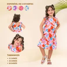 Vestido Infantil Menina Estampado 2-8 anos Confortavel Super Leve