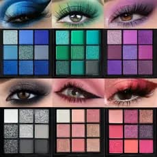Veronni 9-Grade Vermelho Sombra Paleta Roxo Glitter Perolado Fosco De Olho Shimmer Maquiagem De Longa Duração Feminino B