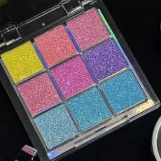 Paleta De Sombras Com Brilho Camaleão De 9 Cores , Kit De Maquiagem Para Olhos De Festa/Estágio Meninas