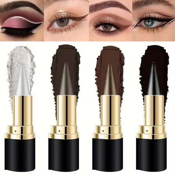 Lápis Delineador Em Gel À Prova D'água , Maquiagem Preta Para Olhos , Preto , Creme , Caneta Delineadora