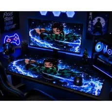 Mouse Pad Gamer Anime Tanjiro Kamado Demon Slayer Antiderrapante Costurado