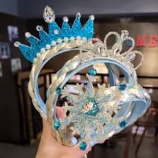 Rola de cabelo menina Frozen princesa peruca trança tiara