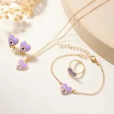 Colar de Olho Roxo, Colar com Pingente de Lua Boêmio, Pulseira, Joias, Tamanho Ajustável