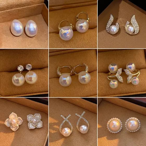 Brincos de pérola estilo coreano, luxo leve, estilo princesa sereia, para mulheres, acessórios versáteis e elegantes.