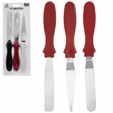 Kit Espátula Confeiteiro 3 Peças Sortida Inox Bolo Decoração