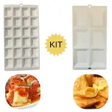 Kit Formas Pastel 6 Cavidades E Mini Ravioli 24 Cavidades